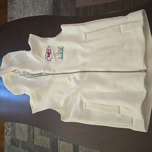 NFL KC CHIEFS Large White Onfield Sleeveless Hoodie Apparel